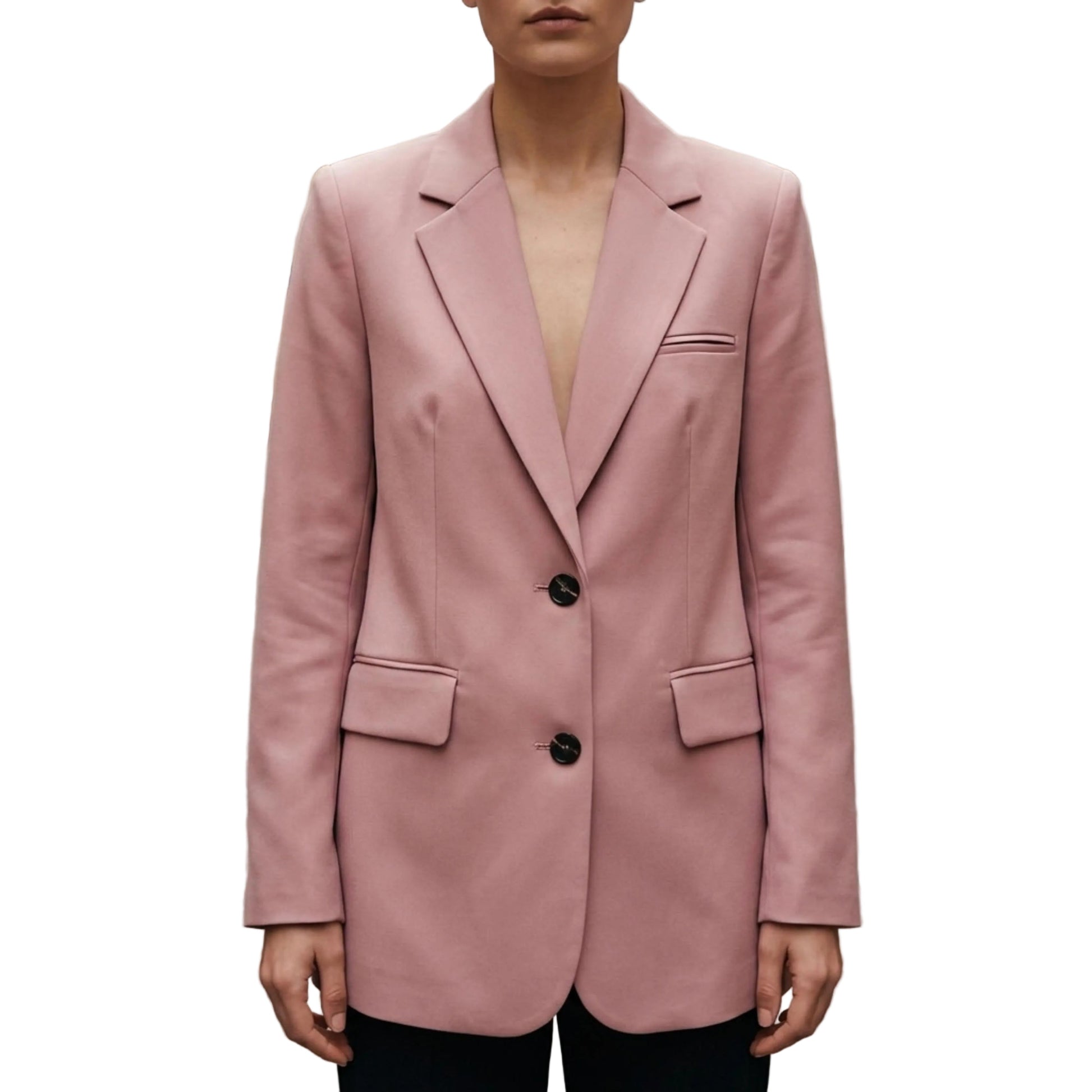 Women's Tailored Blazer With Notch Lapel And Long Sleeves-Jivoca