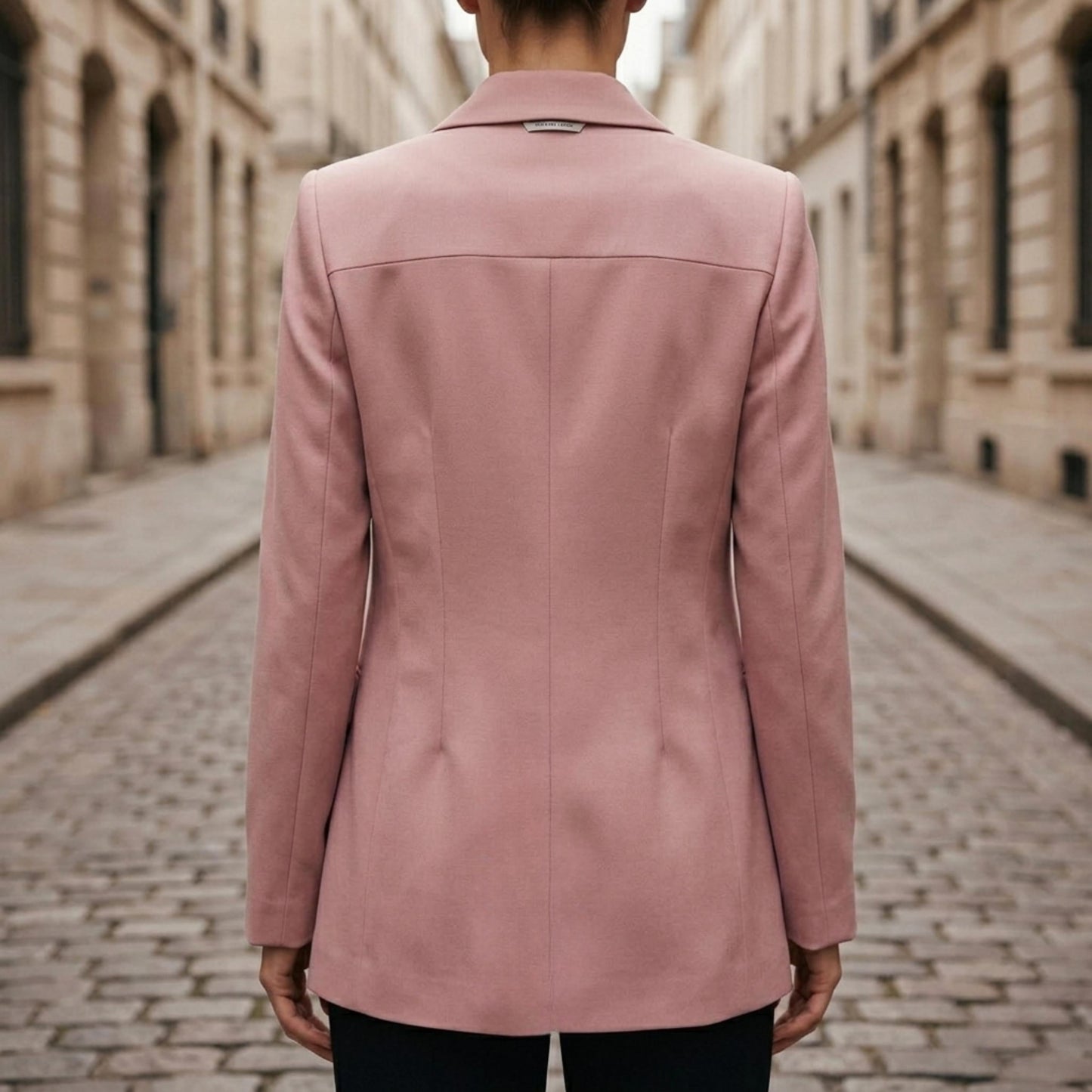 Women's Tailored Blazer With Notch Lapel And Long Sleeves-Jivoca