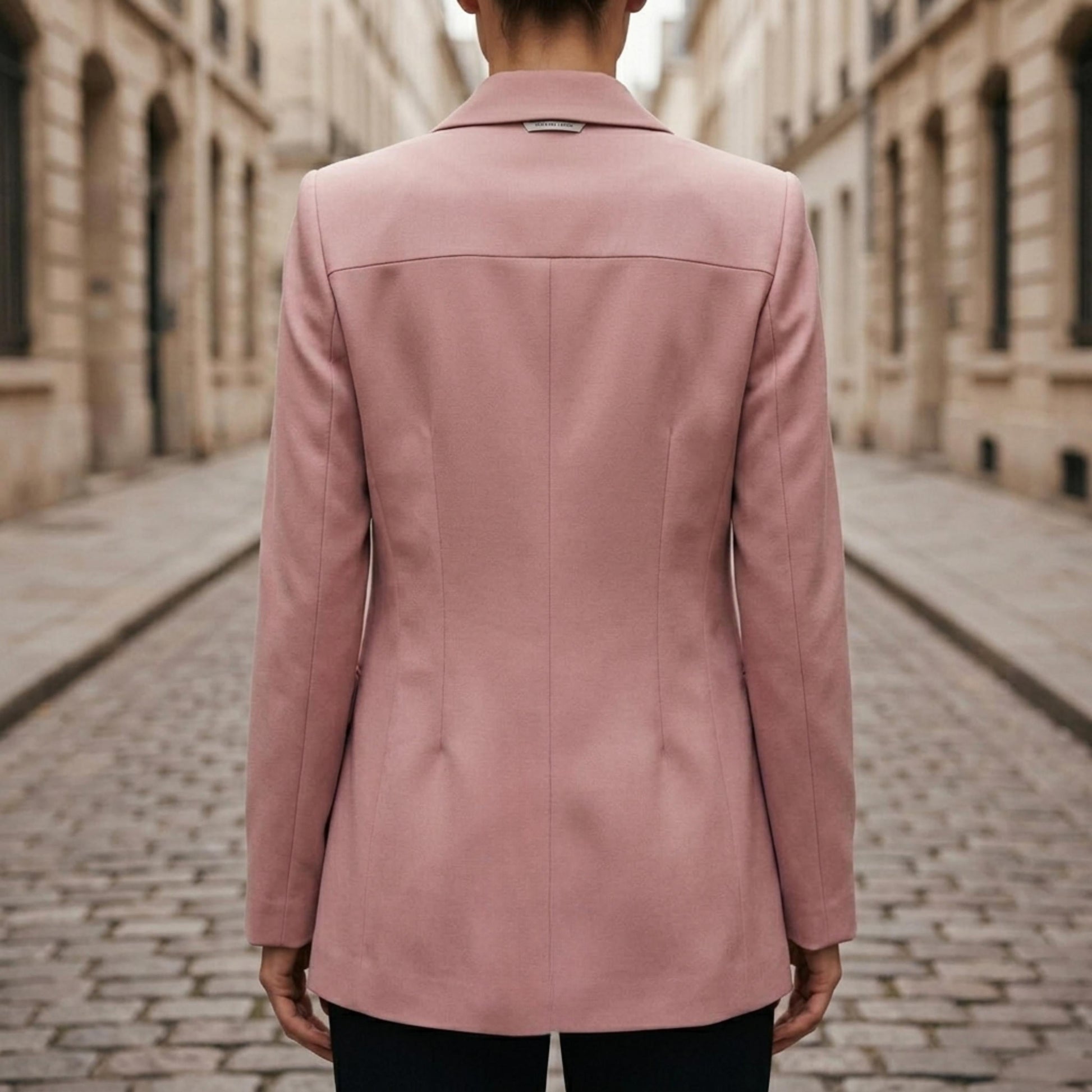 Women's Tailored Blazer With Notch Lapel And Long Sleeves-Jivoca