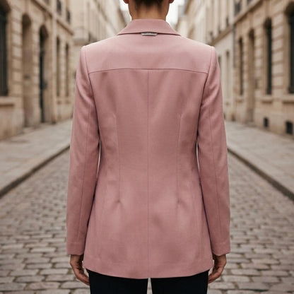 Women's Tailored Blazer With Notch Lapel And Long Sleeves-Jivoca