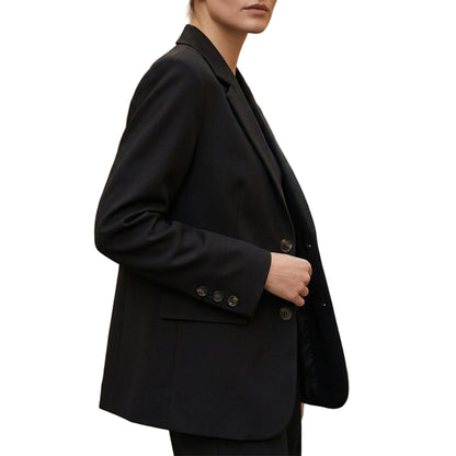 Women's Tailored Blazer With Notch Lapel And Long Sleeves-Jivoca