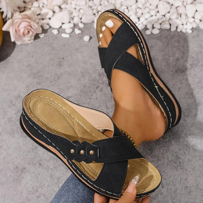 Women's Wedge Sandals with Cushioned Footbed-Jivoca