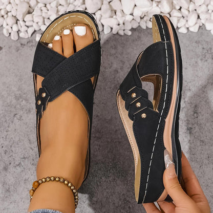 Women's Wedge Sandals with Cushioned Footbed-Jivoca