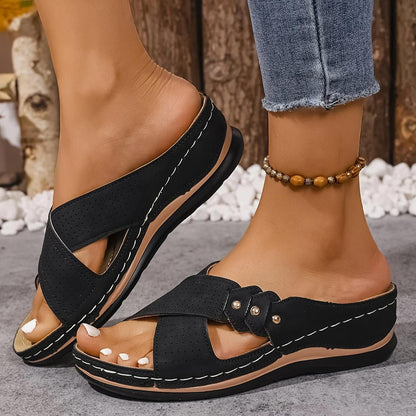 Women's Wedge Sandals with Cushioned Footbed-Jivoca