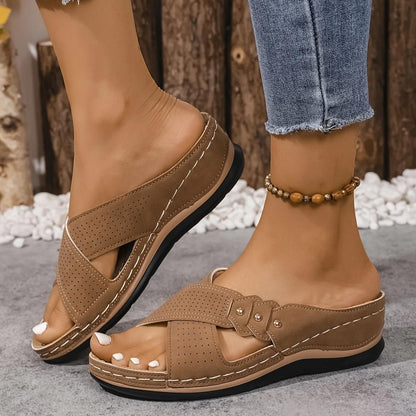 Women's Wedge Sandals with Cushioned Footbed-Jivoca
