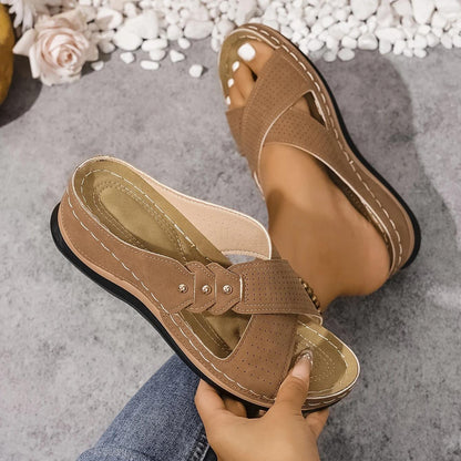 Women's Wedge Sandals with Cushioned Footbed-Jivoca