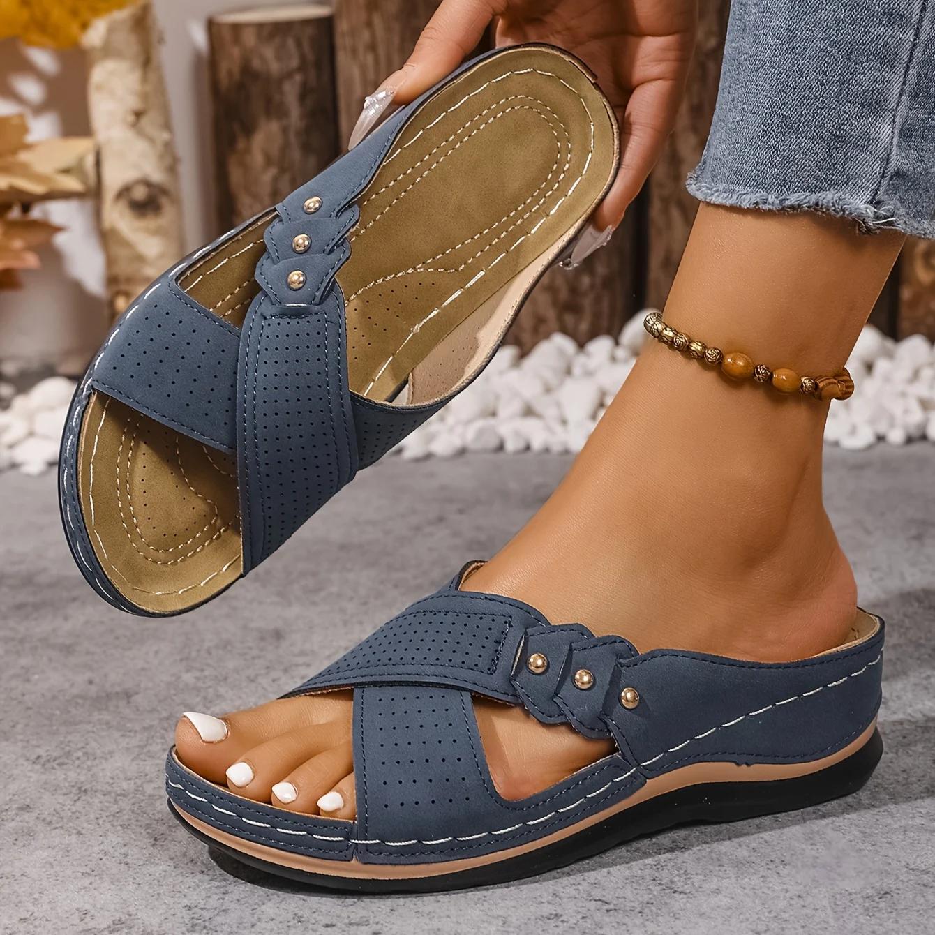 Women's Wedge Sandals with Cushioned Footbed-Jivoca