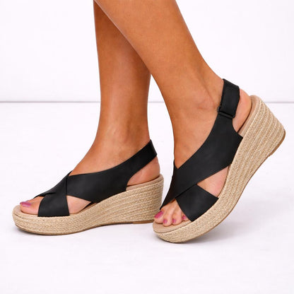 Women's Wedge Sandals with Cushioned Footbed-Jivoca