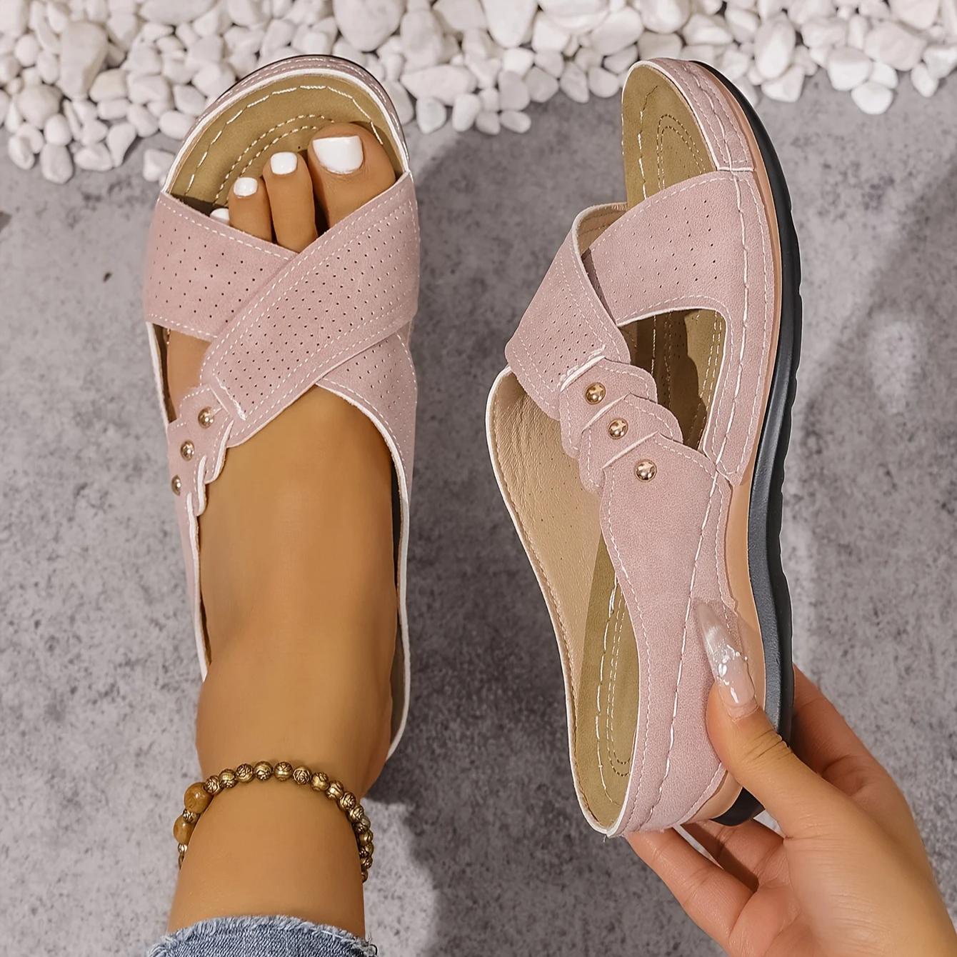 Women's Wedge Sandals with Cushioned Footbed-Jivoca