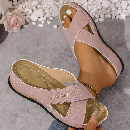 Women's Wedge Sandals with Cushioned Footbed-Jivoca