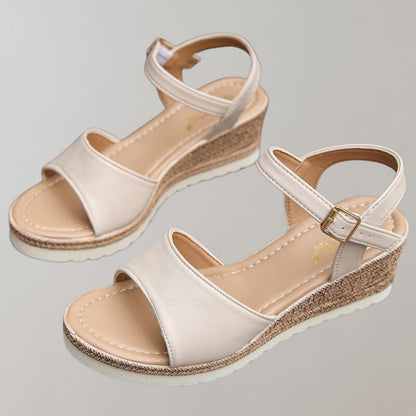 Women's Wedge Sandals with Cushioned Footbed and Adjustable Straps-Jivoca