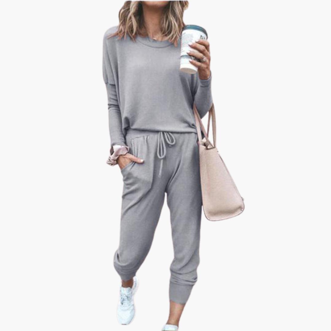 Women’s two-piece set with long sleeves and trousers-Jivoca